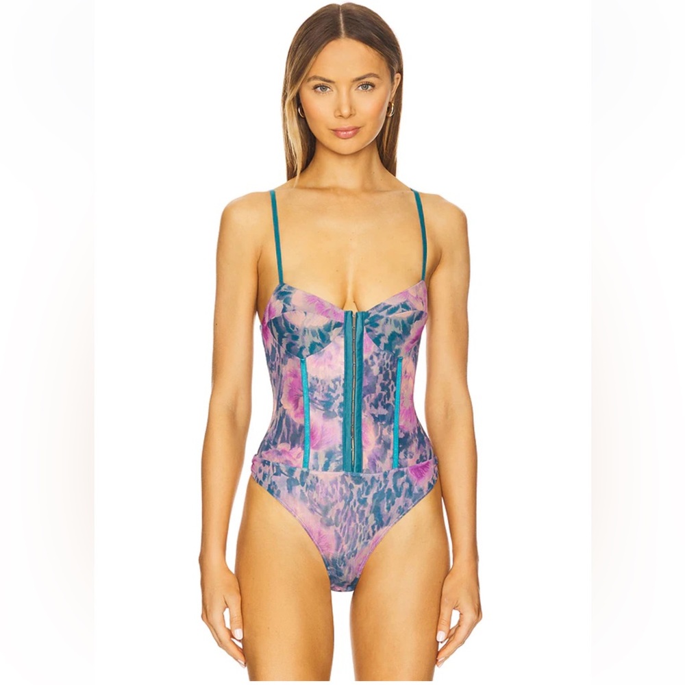 Free People Night Rhythm Printed Bodysuit